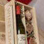 Personalised White Wine And Cheese Wooden Hamper, thumbnail 2 of 3