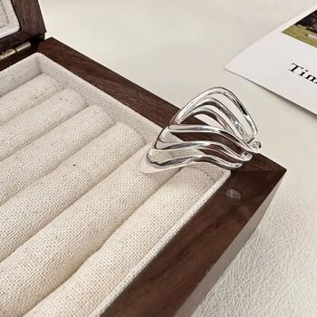 Abstract Wave Adjustable Statement Ring, 5 of 5