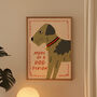 More Of A Dog Person Illustrated Dog Print, thumbnail 1 of 10