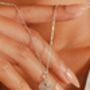 Lotus Blue Cubic Zirconia Sterling Silver Necklace, thumbnail 7 of 10