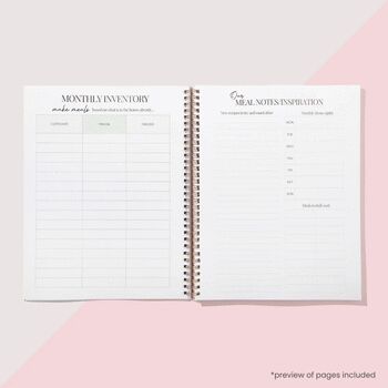 Green A4 Weekly And Monthly Meal Planner Book, 7 of 12