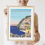 Positano, Italy Illustrated Travel Print, thumbnail 1 of 8