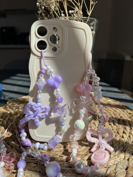 Pink And Lilac Pastel Aesthetic Phone Charm, 3 of 6