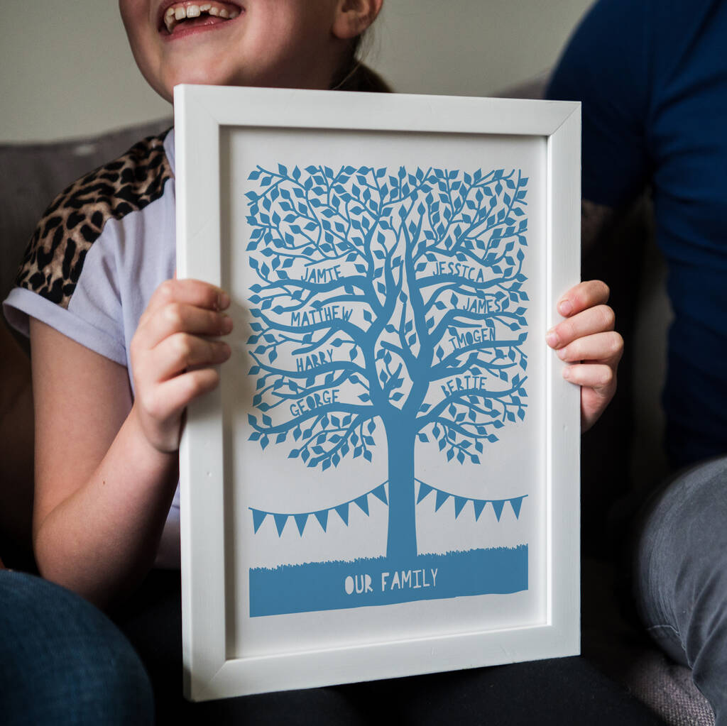 Personalised Family Tree Papercut Or Print, 1 of 6
