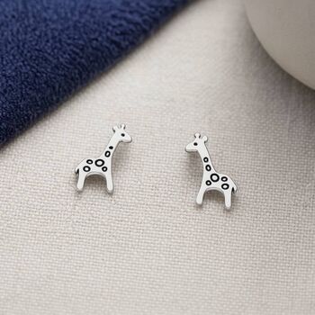 Stand Tall Stand Proud Sterling Silver Giraffe Earrings, 2 of 5