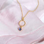 Twisted Gold Circle Necklace With Mini Birthstone, thumbnail 7 of 10