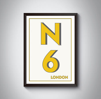 N6 Camden, Harringay London Postcode Print, 4 of 10