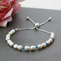 Sterling Silver Pearl And Birthstone Sliding Bracelet, thumbnail 6 of 11