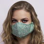 Green Floral Pattern Face Mask, thumbnail 1 of 3