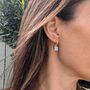 The Square Moonstone Earrings, Gold Plated, thumbnail 2 of 7