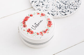 Personalised Jewellery Box With Poppy Design, 2 of 6