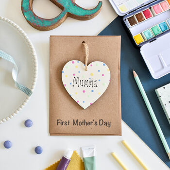Personalised First Mother's Day Heart Dotty Card, 2 of 4