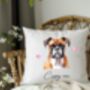 Personalised Boxer Dog Hearts Cushion Cover Gift, thumbnail 1 of 2