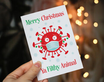 Lockdown Pandemic Covid Christmas Card Filthy Animal, 3 of 5