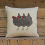 Three French Hens Cushion Cover, thumbnail 2 of 3