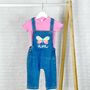 Butterfly Personalised Baby/Kids Denim Dungarees, thumbnail 3 of 6