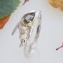 Green Sapphire And Diamond Elvish Twig Engagement Ring, thumbnail 4 of 7