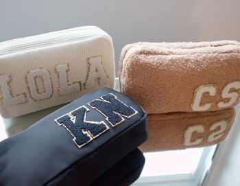 Personalised Cosmetic Make Up Bags With Glitter Letters, 10 of 12