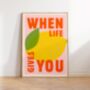 Life Lemons Quote Kitchen Wall Art Print Food Lover Gift, thumbnail 1 of 8