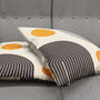 Orange And Black Geometric Abstract Ecru Cushion Cover, thumbnail 4 of 7