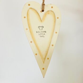 New Baby Wooden Hanging Heart, 4 of 5