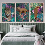 Custom Jaguar In Tropical Flower Jungle Wall Art Print, thumbnail 2 of 5