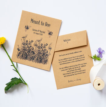 10 Personalised 'Meant To Bee' Seed Packet Favours, 4 of 6