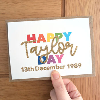 Personalised Age Birthday Card With Date, 2 of 2