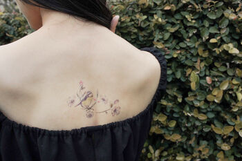 Blue Bird With Flowers Temporary Tattoo, 5 of 5