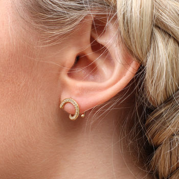 18ct Gold Plated Or Sterling Silver Curl Stud Earrings, 2 of 10