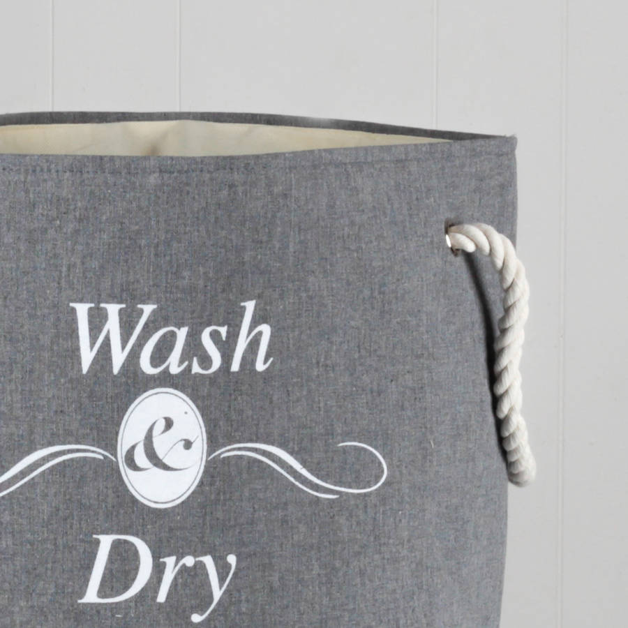wash and dry grey drawstring laundry bag by dibor
