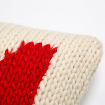 Personalised Cushion Knitting Kit In Red, 5 of 10