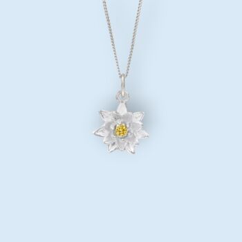Tiny Lotus Necklace In Sterling Silver, 5 of 12