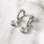 The Orb Clear Quartz April Birthstone Earrings, Silver, thumbnail 1 of 5