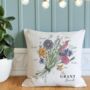 Personalised Family Birth Month Flower Cushion, thumbnail 1 of 8