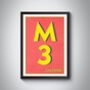 M3 Manchester Typography Postcode Print, thumbnail 1 of 8