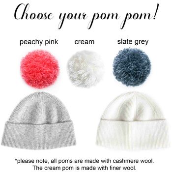 Ladies Personalised Soft Cashmere Wool Bobble Hat Gift, 9 of 10