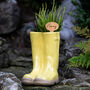 Personalised Large Yellow Welly Boot Planter, thumbnail 1 of 6