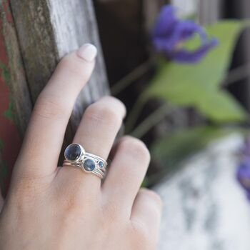 Storm Sterling Silver Stacking Rings With Labradorite, 6 of 7