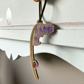 English Bluebell Hanging Wooden Decoration, 7 of 10