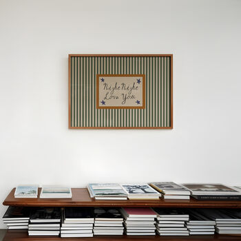 Night Night Love You Striped Bedroom Print, 4 of 11