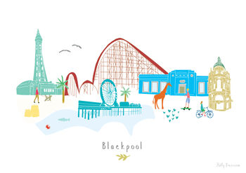 Blackpool Skyline Cityscape Art Print, 3 of 3