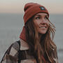 Baked Terracotta 'Inhale Exhale' Beanie Hat, thumbnail 2 of 7