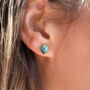 Sterling Silver And Turquoise Teardrop Stud Earrings, thumbnail 1 of 9