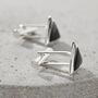 Personalised Sterling Silver Triangle Onyx Cufflinks, thumbnail 2 of 6