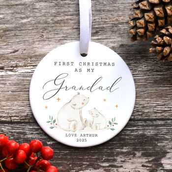 Personalised First Christmas As Nanny Grandad Ornament, 3 of 11