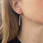 9ct Two Colour Gold Twist Diamond Cut Pole Drop Earrings, thumbnail 2 of 5