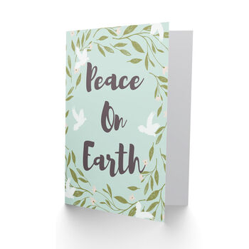 Peace On Earth Dove Olive Branch Christmas Card, 2 of 4