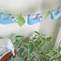 Hand Embroidered Sloth And Jungle Leaves Felt Garland, thumbnail 8 of 9