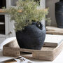 Aged Black Vase With Handles, thumbnail 3 of 3